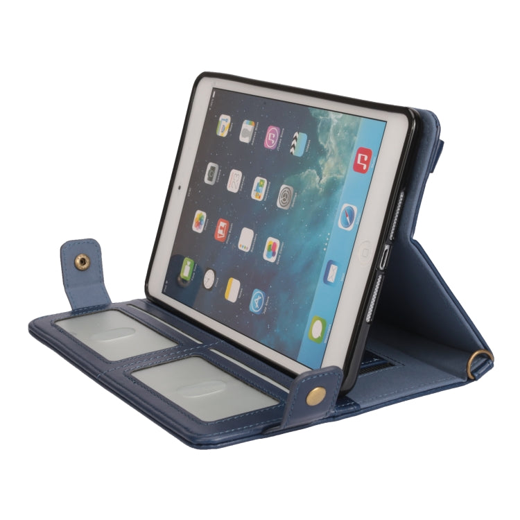 For iPad mini 5 / 4 / 3 / 2 / 1 Envelope Horizontal Flip PU Leather Case with Card Slots & Pen Slots & Holder & Wallet & Photo Frame & Shoulder Strap