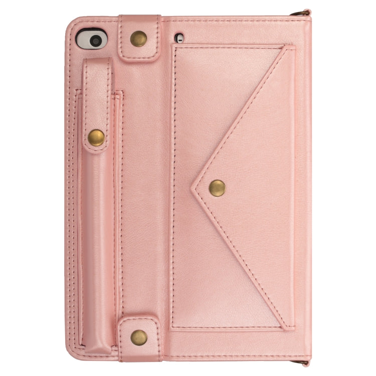For iPad mini 5 / 4 / 3 / 2 / 1 Envelope Horizontal Flip PU Leather Case with Card Slots & Pen Slots & Holder & Wallet & Photo Frame & Shoulder Strap