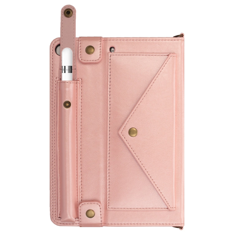 For iPad mini 5 / 4 / 3 / 2 / 1 Envelope Horizontal Flip PU Leather Case with Card Slots & Pen Slots & Holder & Wallet & Photo Frame & Shoulder Strap