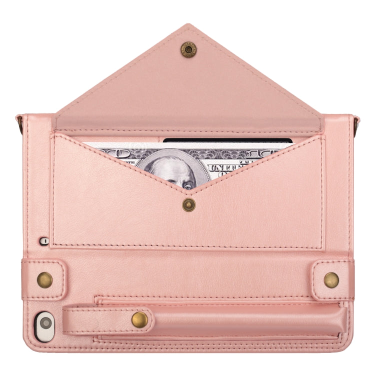 For iPad mini 5 / 4 / 3 / 2 / 1 Envelope Horizontal Flip PU Leather Case with Card Slots & Pen Slots & Holder & Wallet & Photo Frame & Shoulder Strap