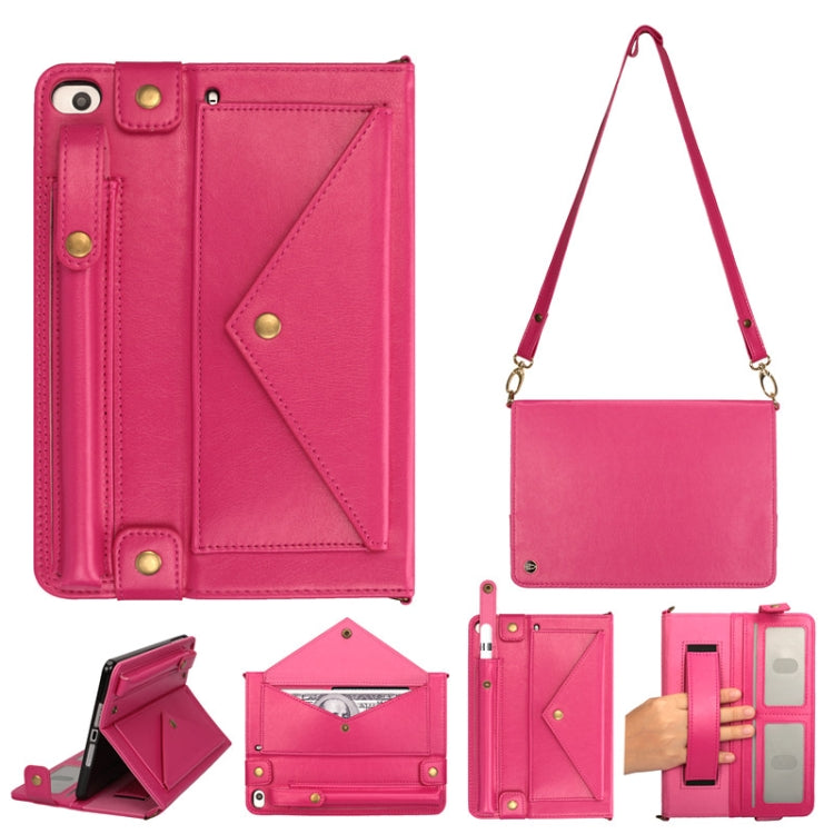 For iPad mini 5 / 4 / 3 / 2 / 1 Envelope Horizontal Flip PU Leather Case with Card Slots & Pen Slots & Holder & Wallet & Photo Frame & Shoulder Strap