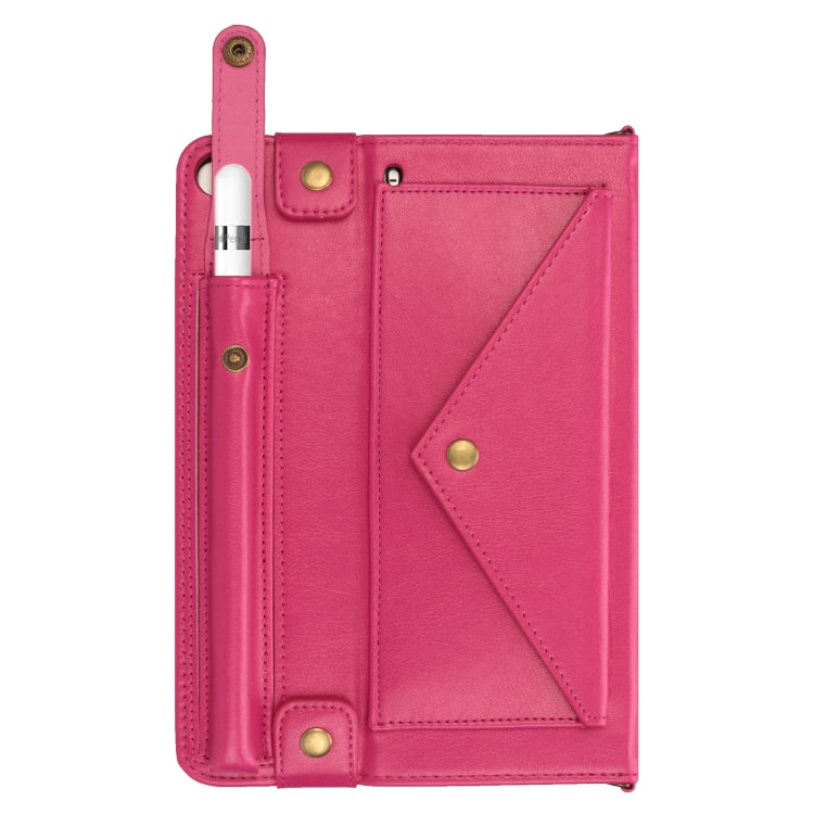 For iPad mini 5 / 4 / 3 / 2 / 1 Envelope Horizontal Flip PU Leather Case with Card Slots & Pen Slots & Holder & Wallet & Photo Frame & Shoulder Strap