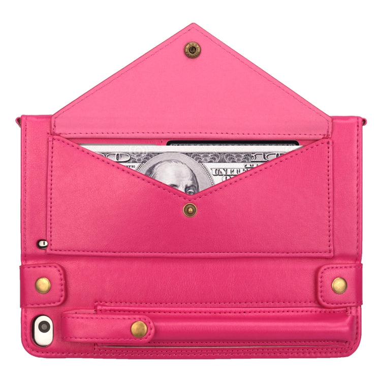 For iPad mini 5 / 4 / 3 / 2 / 1 Envelope Horizontal Flip PU Leather Case with Card Slots & Pen Slots & Holder & Wallet & Photo Frame & Shoulder Strap