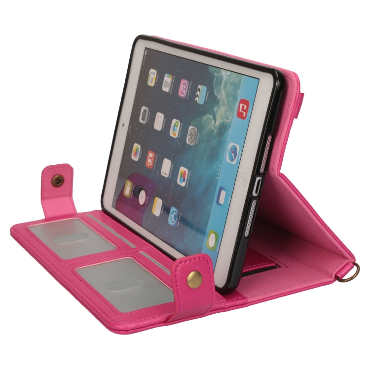 For iPad mini 5 / 4 / 3 / 2 / 1 Envelope Horizontal Flip PU Leather Case with Card Slots & Pen Slots & Holder & Wallet & Photo Frame & Shoulder Strap
