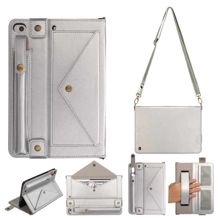 For iPad mini 5 / 4 / 3 / 2 / 1 Envelope Horizontal Flip PU Leather Case with Card Slots & Pen Slots & Holder & Wallet & Photo Frame & Shoulder Strap
