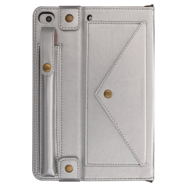 For iPad mini 5 / 4 / 3 / 2 / 1 Envelope Horizontal Flip PU Leather Case with Card Slots & Pen Slots & Holder & Wallet & Photo Frame & Shoulder Strap