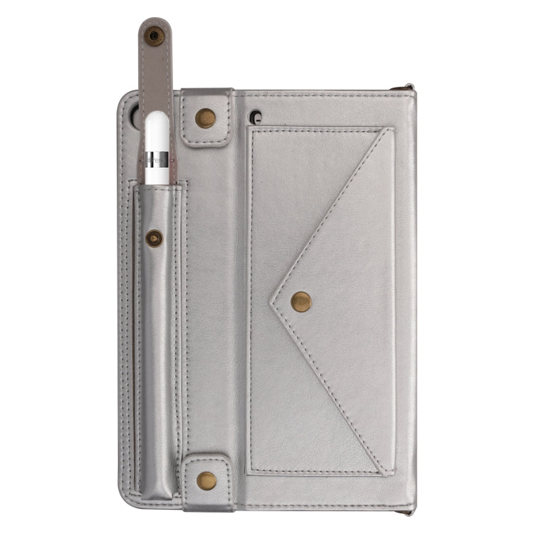For iPad mini 5 / 4 / 3 / 2 / 1 Envelope Horizontal Flip PU Leather Case with Card Slots & Pen Slots & Holder & Wallet & Photo Frame & Shoulder Strap