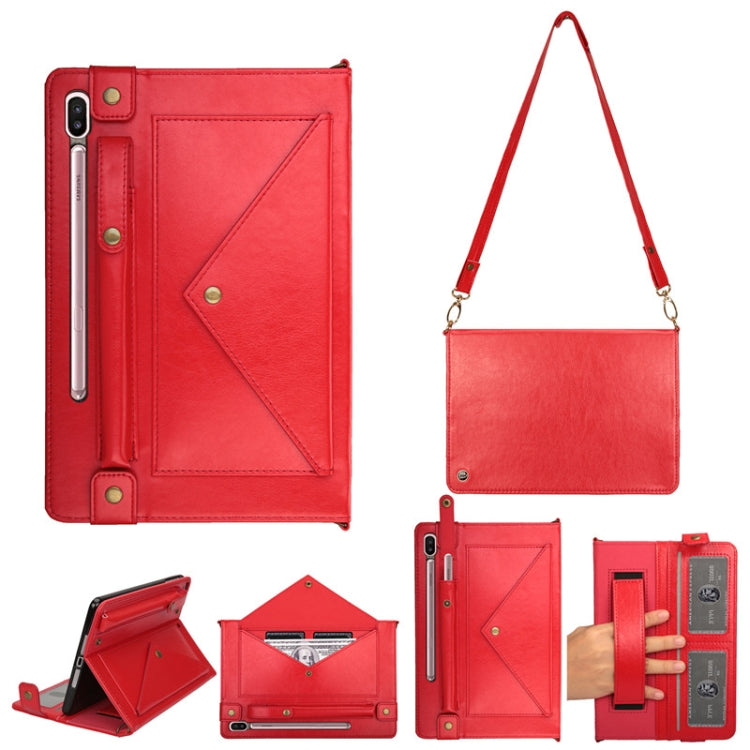 For Galaxy Tab S6 10.5 / T860 / 865 Envelope Horizontal Flip PU Leather Case with Card Slots & Pen Slots & Holder & Wallet & Photo Frame & Shoulder Strap