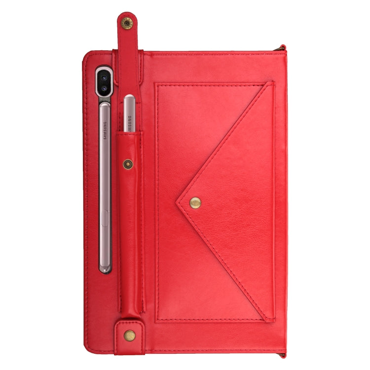 For Galaxy Tab S6 10.5 / T860 / 865 Envelope Horizontal Flip PU Leather Case with Card Slots & Pen Slots & Holder & Wallet & Photo Frame & Shoulder Strap