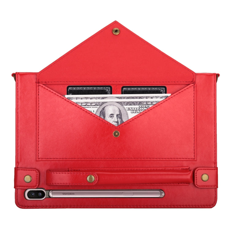 For Galaxy Tab S6 10.5 / T860 / 865 Envelope Horizontal Flip PU Leather Case with Card Slots & Pen Slots & Holder & Wallet & Photo Frame & Shoulder Strap