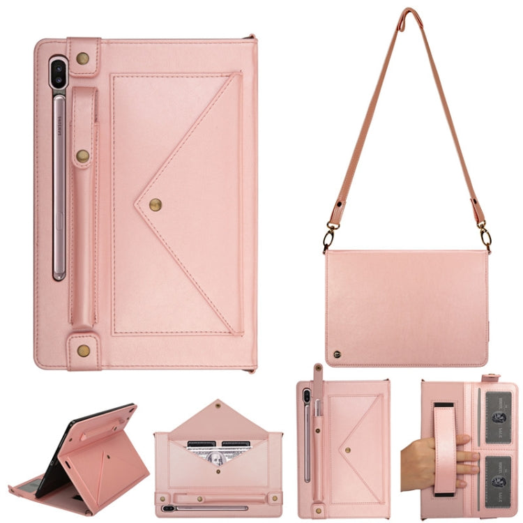 For Galaxy Tab S6 10.5 / T860 / 865 Envelope Horizontal Flip PU Leather Case with Card Slots & Pen Slots & Holder & Wallet & Photo Frame & Shoulder Strap