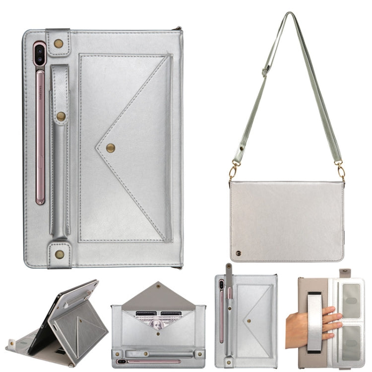 For Galaxy Tab S6 10.5 / T860 / 865 Envelope Horizontal Flip PU Leather Case with Card Slots & Pen Slots & Holder & Wallet & Photo Frame & Shoulder Strap