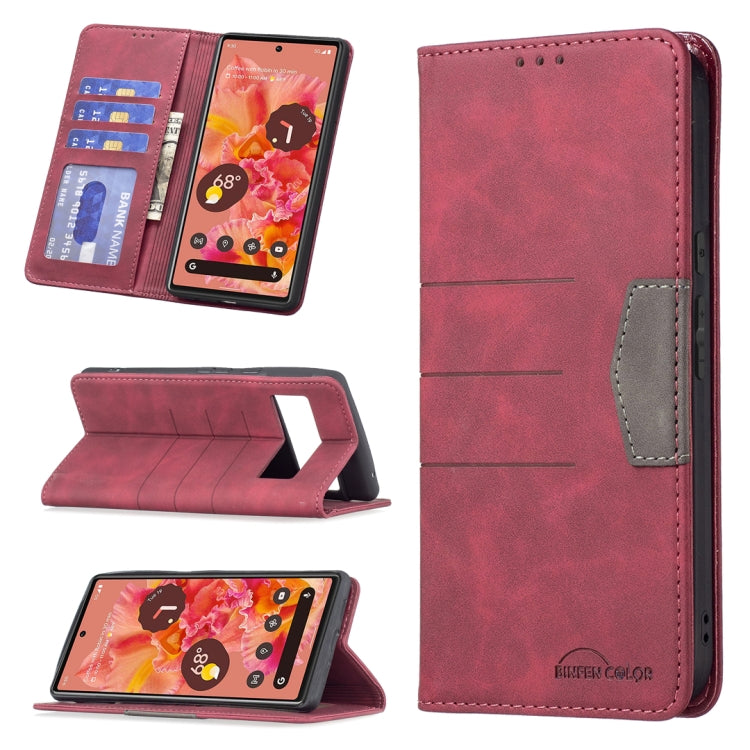 For Google Pixel 6 Magnetic Splicing Leather Phone Case