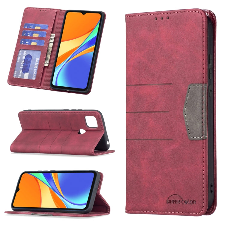 For Xiaomi Redmi 9C Magnetic Splicing Leather Phone Case