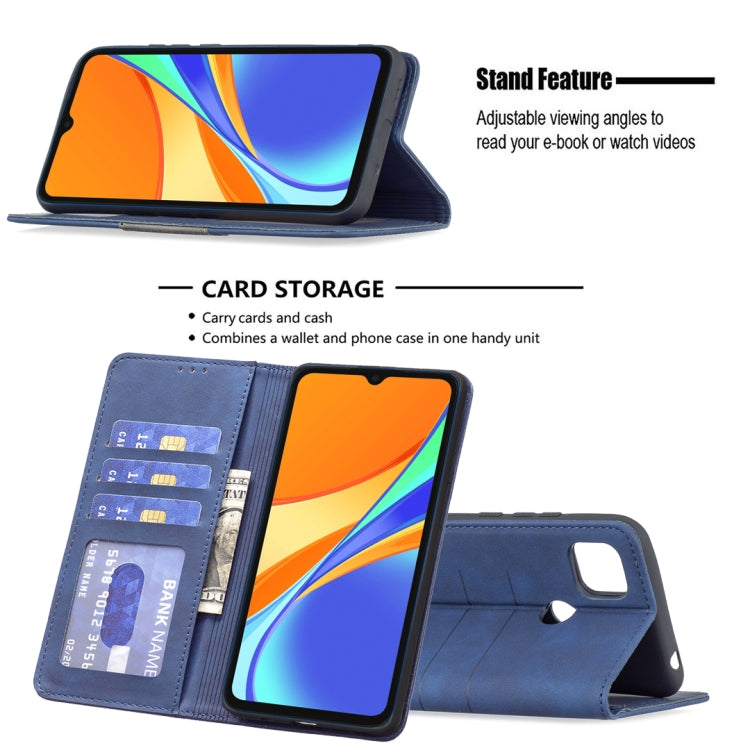 For Xiaomi Redmi 9C Magnetic Splicing Leather Phone Case