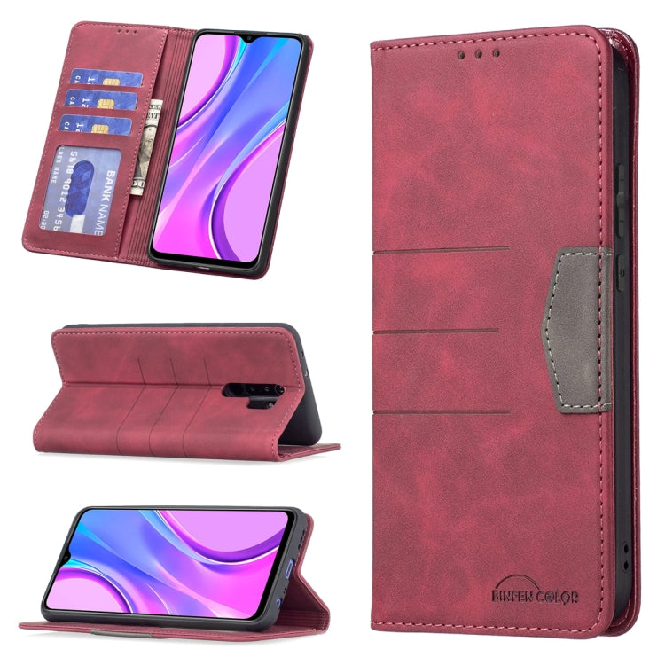 For Xiaomi Redmi 9 Magnetic Splicing Leather Phone Case