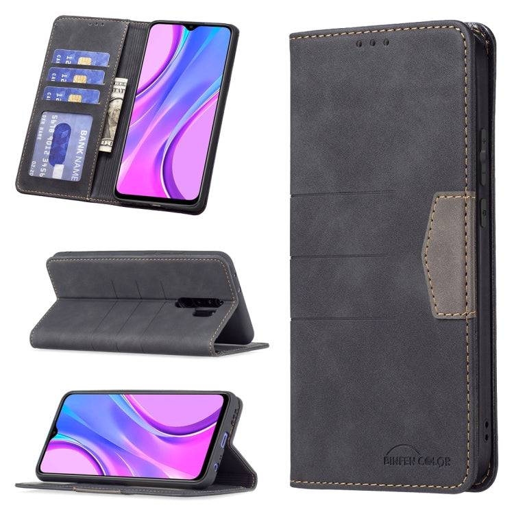 For Xiaomi Redmi 9 Magnetic Splicing Leather Phone Case