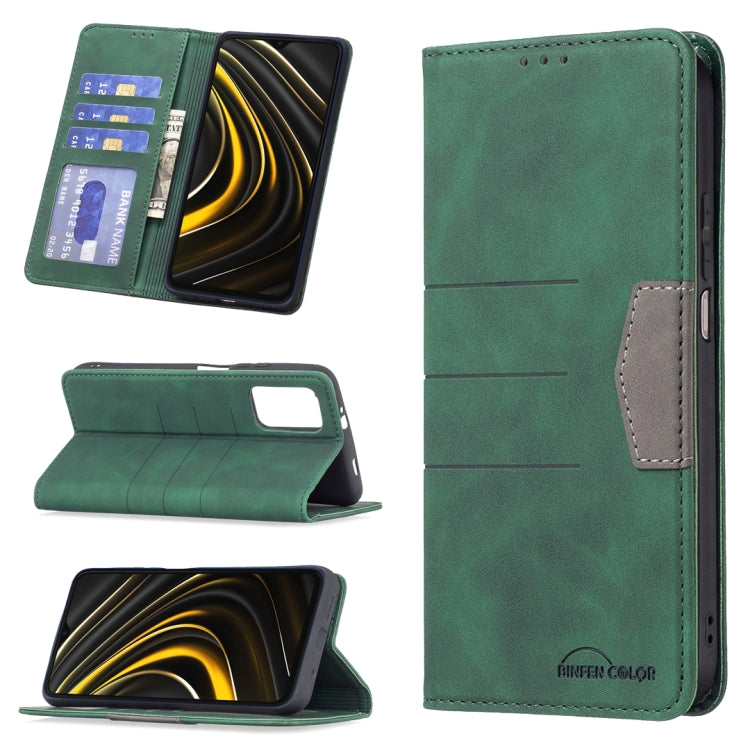 For Xiaomi Poco M3 / Redmi Note 9 4G Magnetic Splicing Leather Phone Case