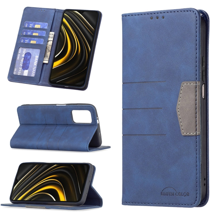 For Xiaomi Poco M3 / Redmi Note 9 4G Magnetic Splicing Leather Phone Case