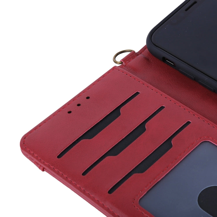 For iPhone XS Max Lambskin Texture Horizontal Flip PU Leather Case with Holder & Card Slots & Frame & Lanyard