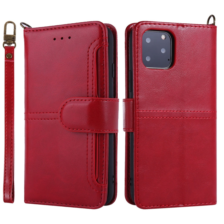 For iPhone 11 Pro Lambskin Texture Horizontal Flip PU Leather Case with Holder & Card Slots & Frame & Lanyard