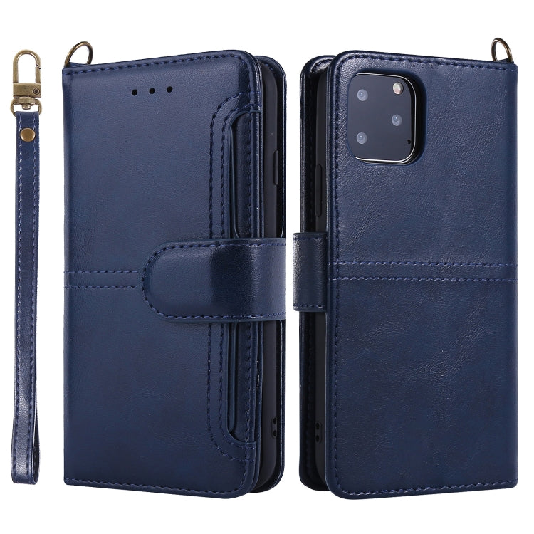 For iPhone 11 Pro Lambskin Texture Horizontal Flip PU Leather Case with Holder & Card Slots & Frame & Lanyard