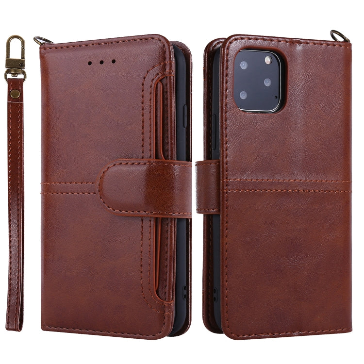 For iPhone 11 Pro Lambskin Texture Horizontal Flip PU Leather Case with Holder & Card Slots & Frame & Lanyard