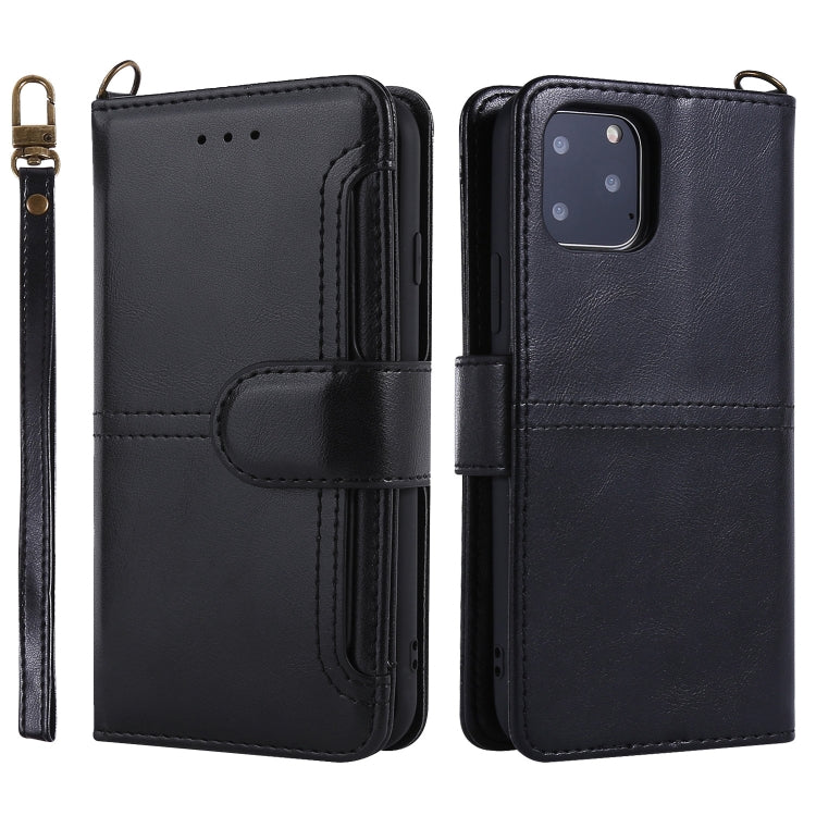 For iPhone 11 Pro Max Lambskin Texture Horizontal Flip PU Leather Case with Holder & Card Slots & Frame & Lanyard