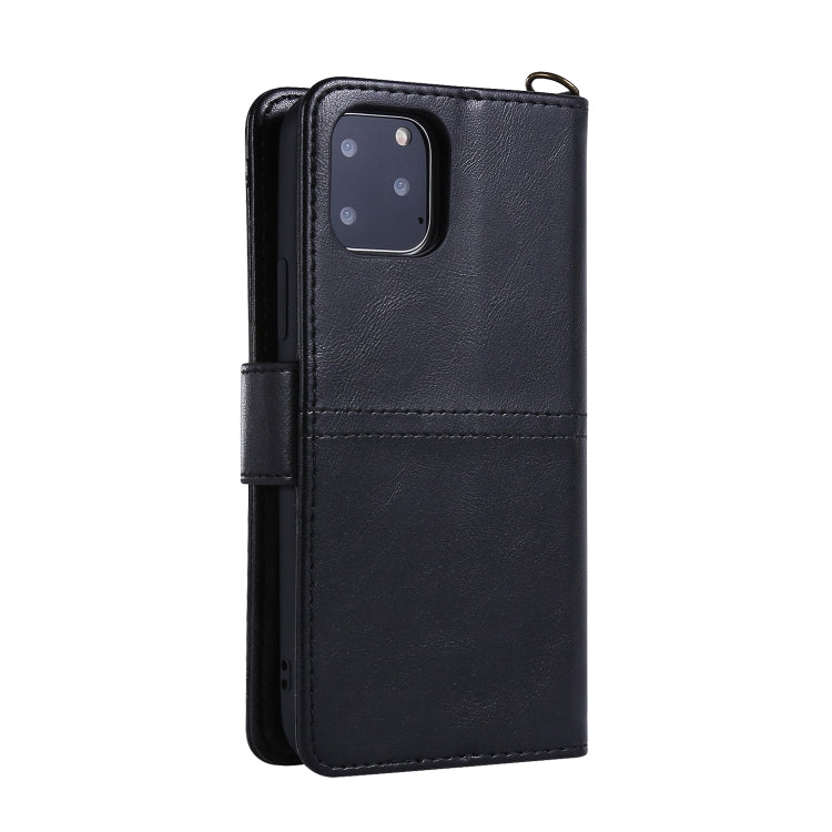 For iPhone 11 Pro Max Lambskin Texture Horizontal Flip PU Leather Case with Holder & Card Slots & Frame & Lanyard