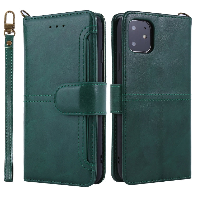 For iPhone 11 Lambskin Texture Horizontal Flip PU Leather Case with Holder & Card Slots & Frame & Lanyard