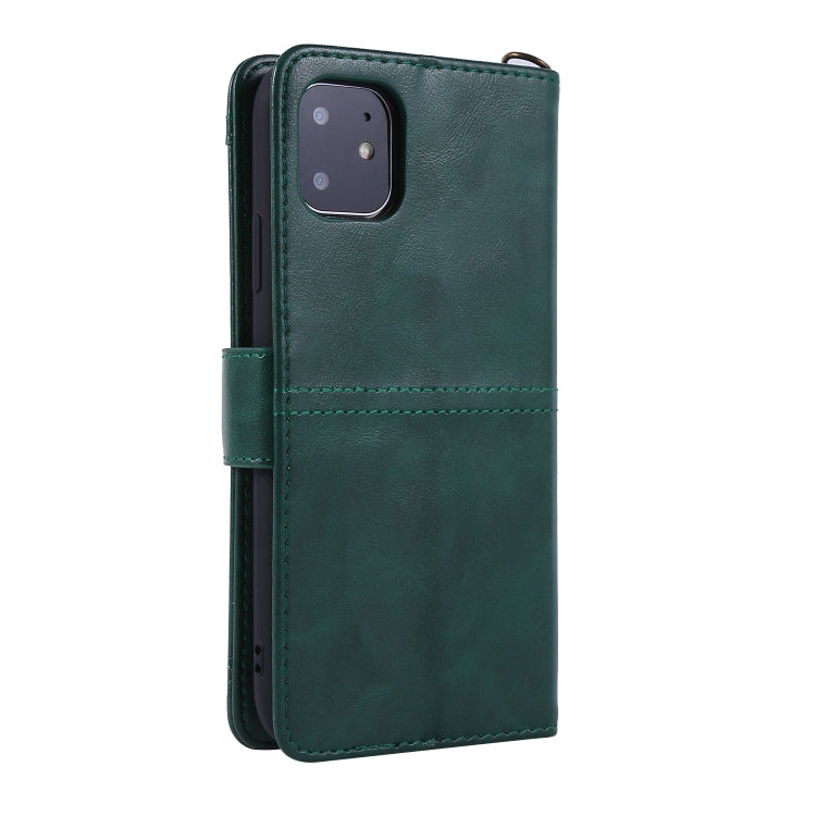For iPhone 11 Lambskin Texture Horizontal Flip PU Leather Case with Holder & Card Slots & Frame & Lanyard