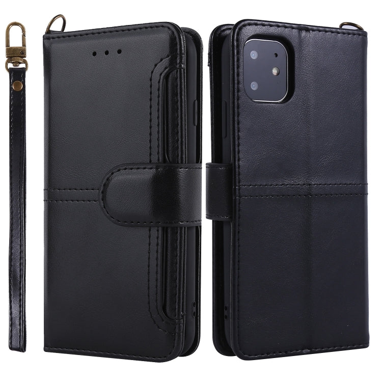 For iPhone 11 Lambskin Texture Horizontal Flip PU Leather Case with Holder & Card Slots & Frame & Lanyard