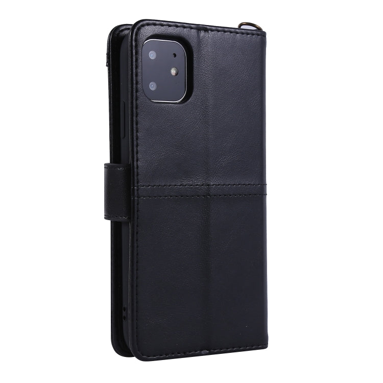 For iPhone 11 Lambskin Texture Horizontal Flip PU Leather Case with Holder & Card Slots & Frame & Lanyard