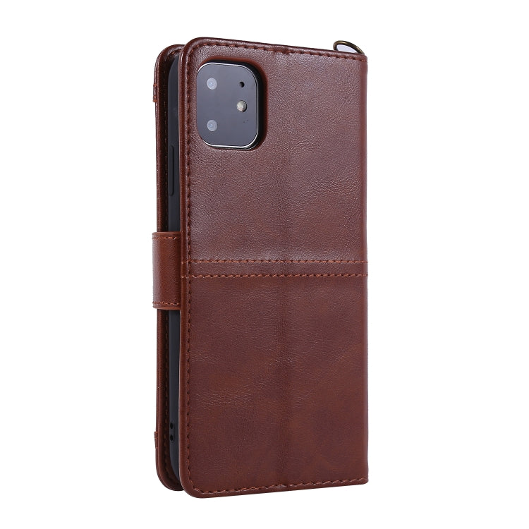 For iPhone 11 Lambskin Texture Horizontal Flip PU Leather Case with Holder & Card Slots & Frame & Lanyard