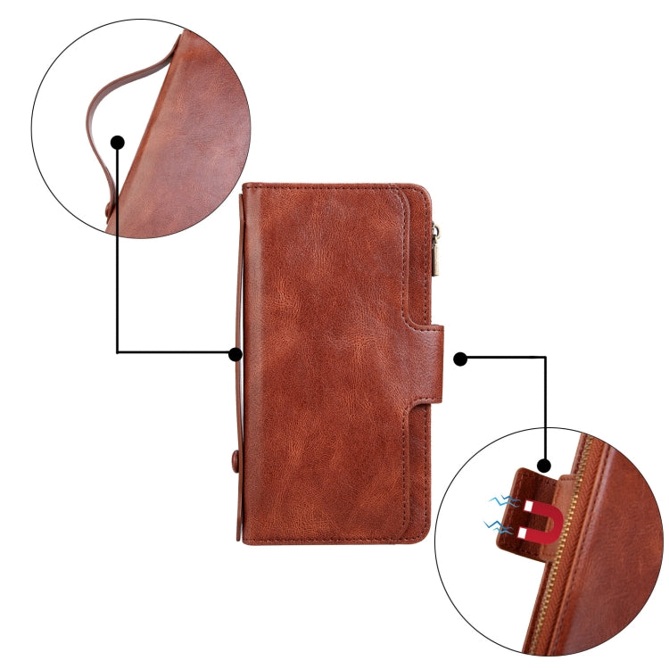 For iPhone 13 Pro JDK-A1 Series Zipper Wallet Flip Leather Phone Case