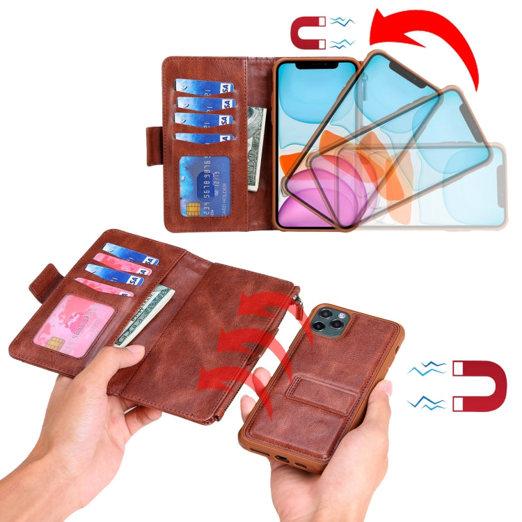 For iPhone 13 Pro JDK-A1 Series Zipper Wallet Flip Leather Phone Case