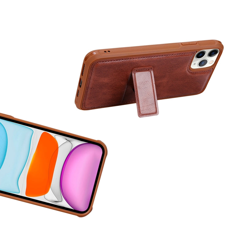 For iPhone 13 Pro Max JDK-A1 Series Zipper Wallet Flip Leather Phone Case (Brown)