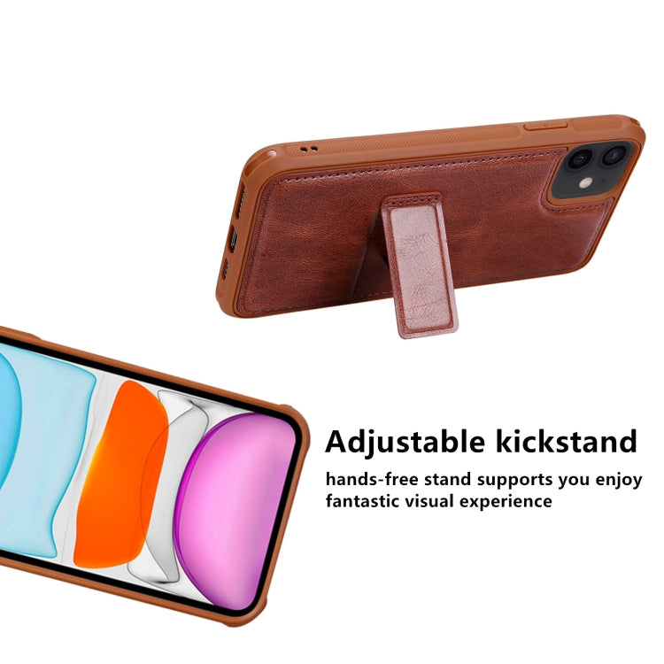 For iPhone 12 mini JDK-A1 Series Zipper Wallet Flip Leather Phone Case (Brown)
