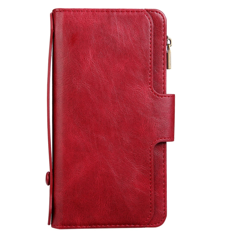 For iPhone 12 / 12 Pro JDK-A1 Series Zipper Wallet Flip Leather Phone Case(Red)