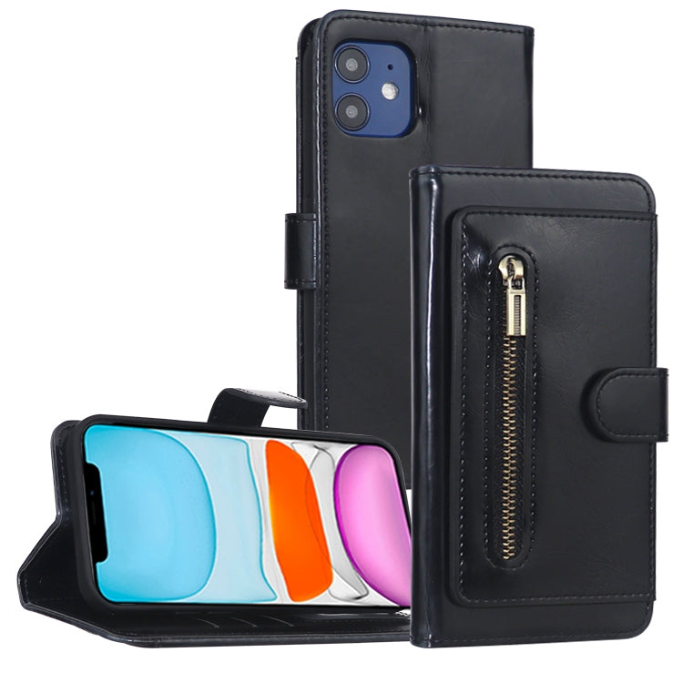 For iPhone 13 mini JDK-A2 Series Crazy Horse Texture Zipper Flip Leather Phone Case