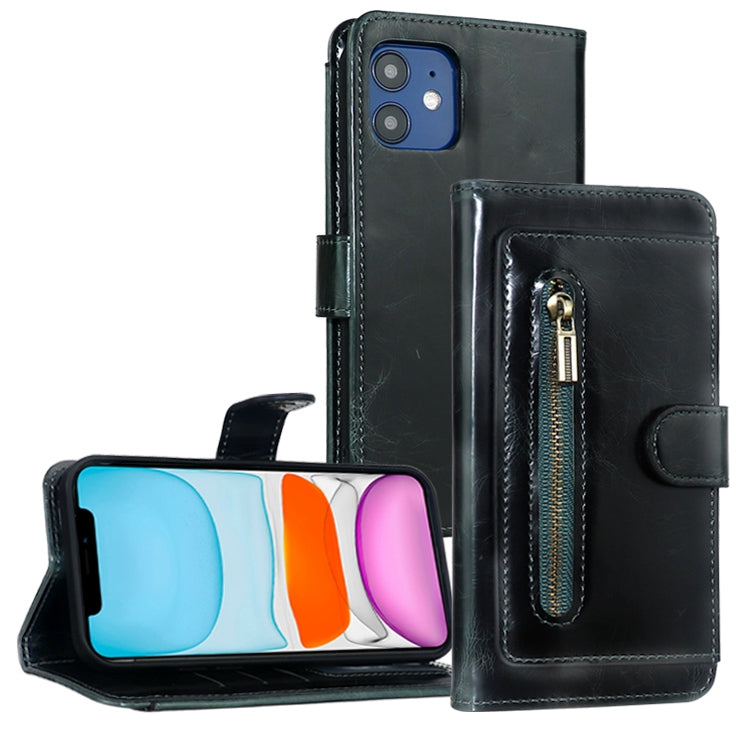 For iPhone 13 mini JDK-A2 Series Crazy Horse Texture Zipper Flip Leather Phone Case