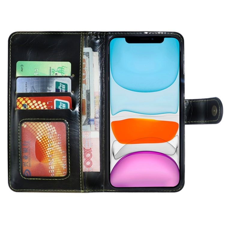 For iPhone 13 JDK-A2 Series Crazy Horse Texture Zipper Flip Leather Phone Case