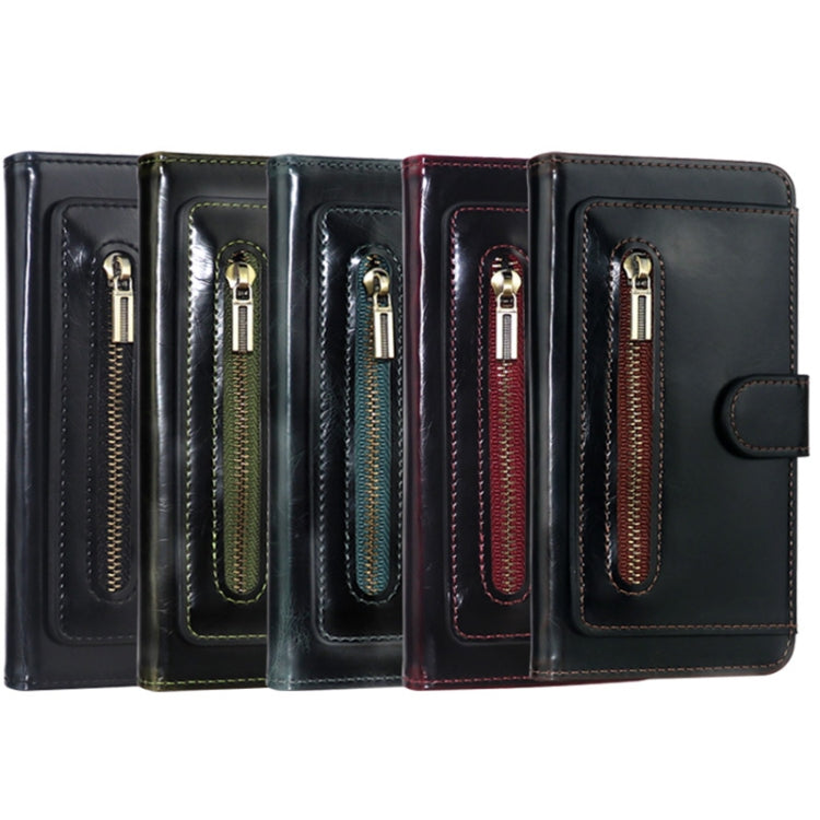 For iPhone 13 Pro Max JDK-A2 Series Crazy Horse Texture Zipper Flip Leather Phone Case