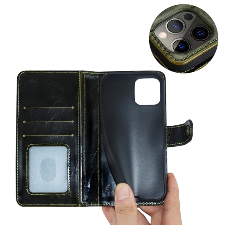 For iPhone 13 Pro Max JDK-A2 Series Crazy Horse Texture Zipper Flip Leather Phone Case