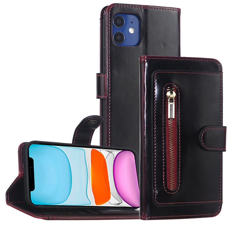 For iPhone 12 Pro Max JDK-A2 Series Crazy Horse Texture Zipper Flip Leather Phone Case