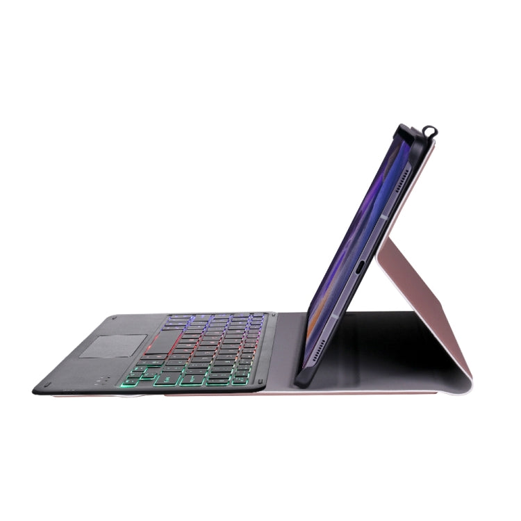 A08-AS Ultra-thin Backlight Bluetooth Keyboard Leather Case with Touchpad For Samsung Galaxy Tab A8 2021 SM-X205 / SM-X200