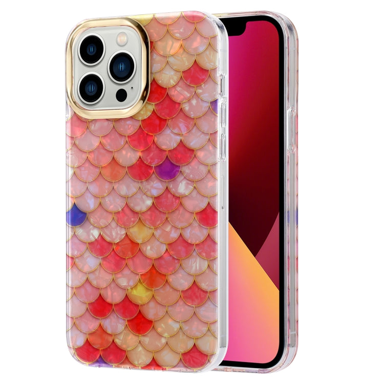 For iPhone 13 Electroplating Shell Texture Phone Case