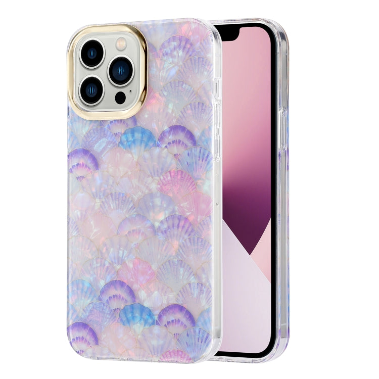 For iPhone 13 Pro Max Electroplating Shell Texture Phone Case