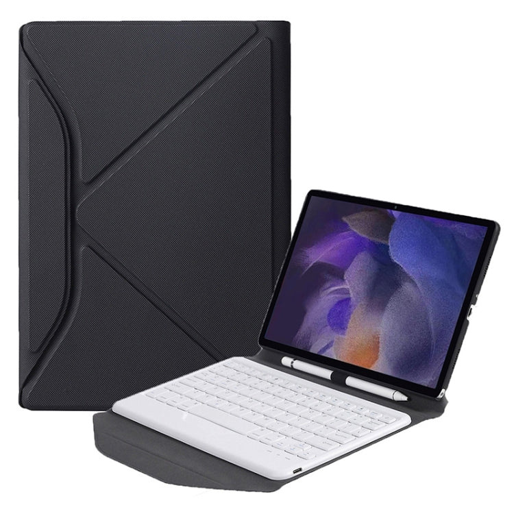 BA08 Diamond Texture Bluetooth Keyboard Leather Case with Triangle Back Support For Samsung Galaxy Tab A8 2021 SM-X205 / SM-X200