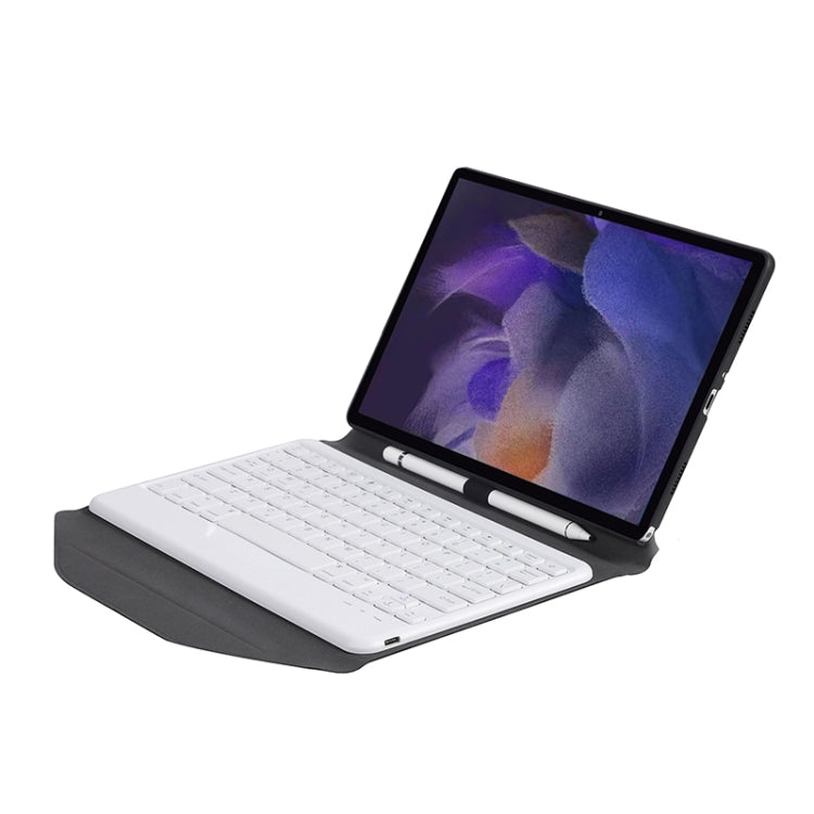 BA08 Diamond Texture Bluetooth Keyboard Leather Case with Triangle Back Support For Samsung Galaxy Tab A8 2021 SM-X205 / SM-X200